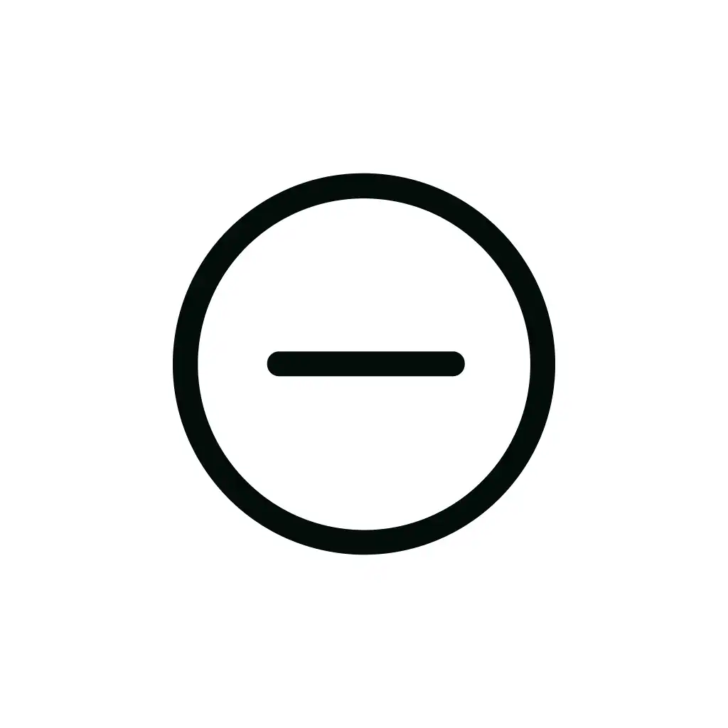 Minimalist Outline Circle Minus Sign Symbol Icon