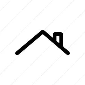 Simple Line Roof with Chimney House Icon