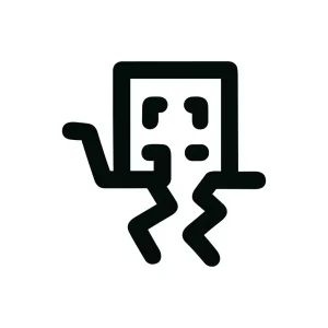 Bold Line Style Funny Earthquake Character Tremor Doodle Icon Element