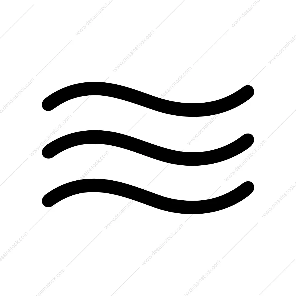 Minimalist Outline Three Line Wave Symbol Shape Icon