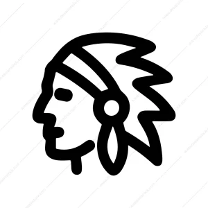 Simple Handdrawn Native American Head Profile Avatar Icon