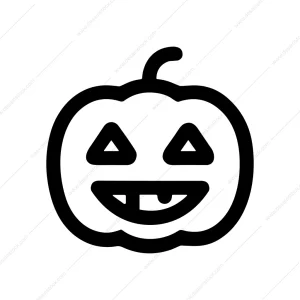 Outline Simple Pumpkin Face Jack O Lantern Icon