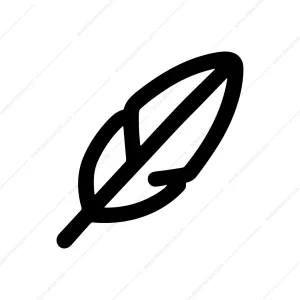Outline Simple Feather Line Art Design Element