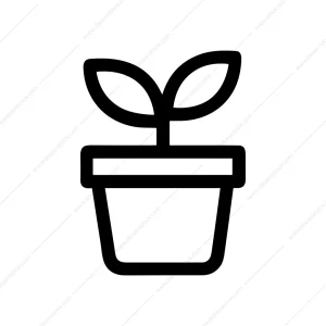 Simple Outline Sprout in Pot Plant Icon