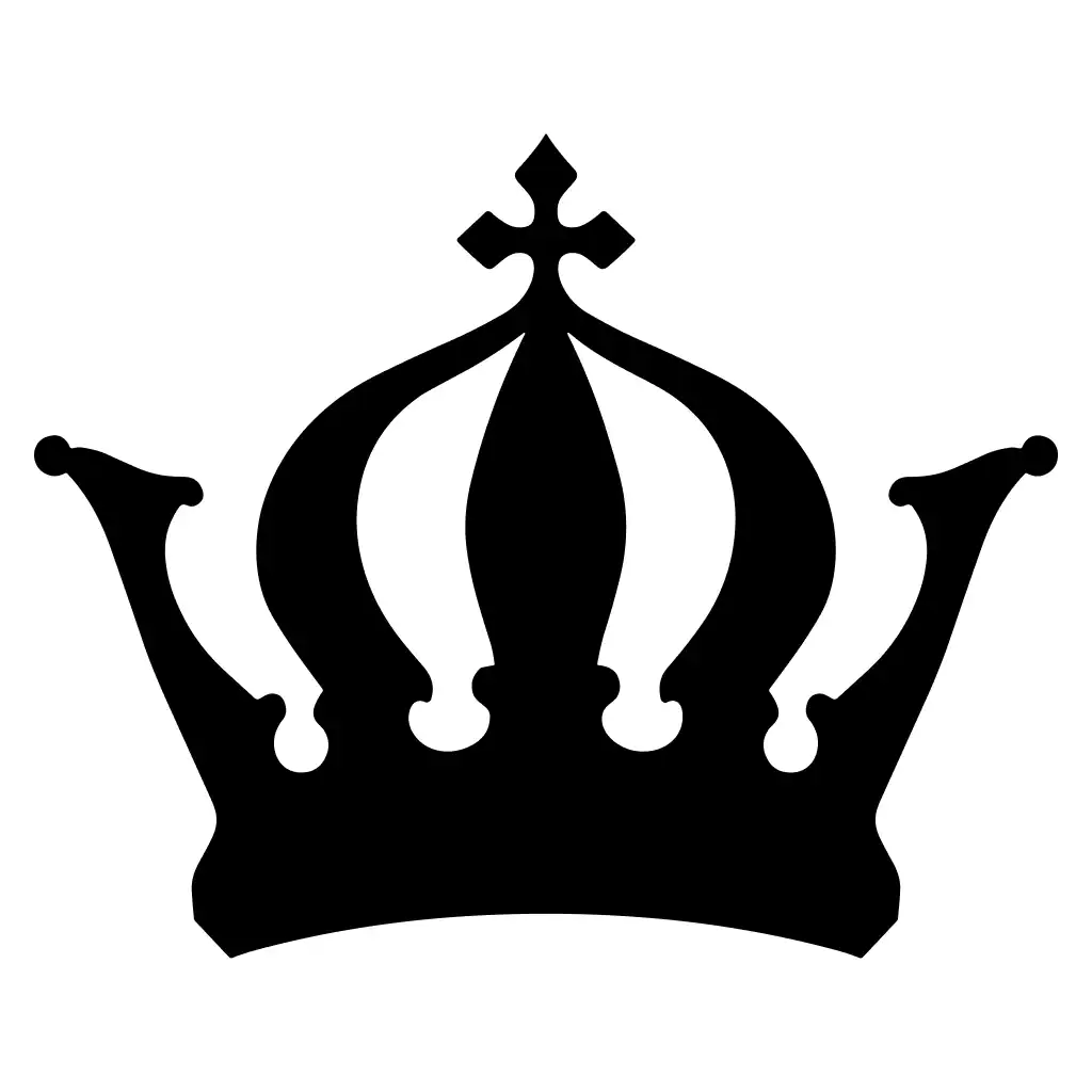 Simple Silhouette Crown Royalty Symbol Sign Illustration