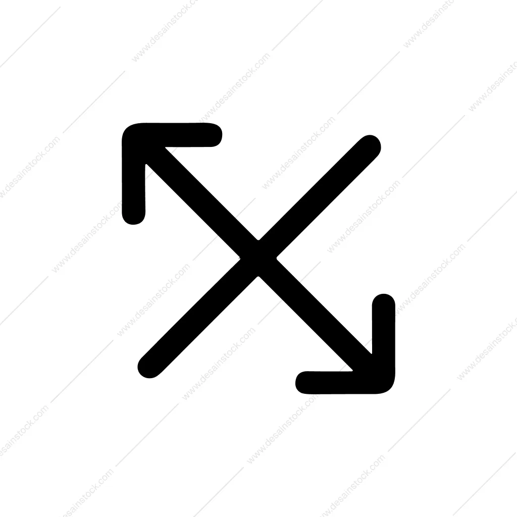 Simple Line Style Minimize Diagonal Arrow Icon Symbol