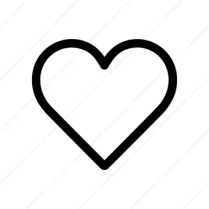 Simple Outline Heart Shape Romantic Element Icon
