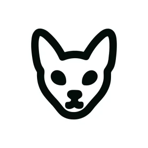 Minimalist Outline Cute Cat Face Symbol Shape Icon Element