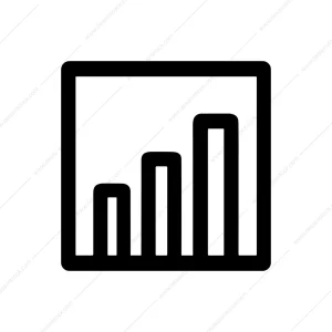 Bold Outline Growing Bar Chart Diagram Sign Icon