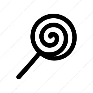 Minimalist Line Art Lollipop Sweet Dessert Icon
