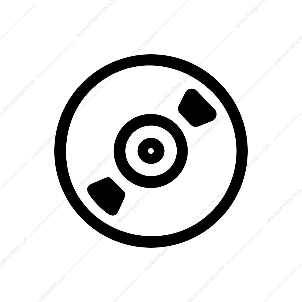 Simple Lineart Vinyl Record Outline Music Icon