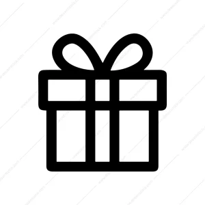 Simple Lineart Present Box Ribbon Celebration Symbol