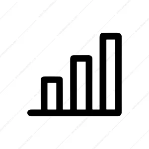 Simple Line Style Bar Graph Growth Chart