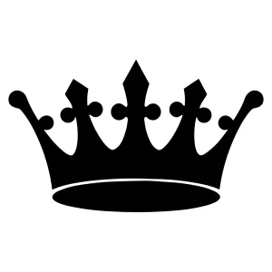 Simple Black Crown Monochromatic Silhouette Royalty Symbol