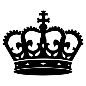 Black Silhouette Imperial Crown Isolated Shape Graphic