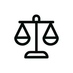 Minimalist Outline Balance Scale Justice Law Symbol Line Icon