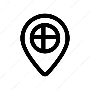 Minimalist Line World Location Map Pin Navigation Icon