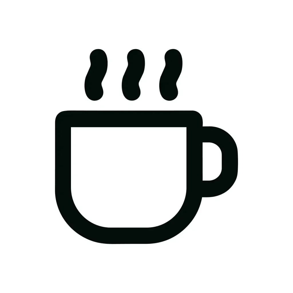 Minimalist Outline Hot Drink Cup with Steam Aroma Icon Illustration