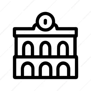 Outline Minimalist Coliseum Landmark Building Architecture Icon