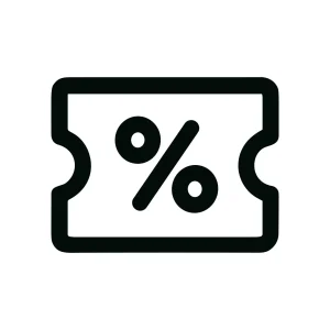Simple Line Style Discount Coupon Percentage Symbol Shape Icon