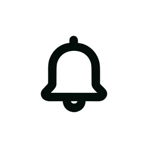 Simple Bold Line Bell Shape Notification Symbol Alert Icon Design