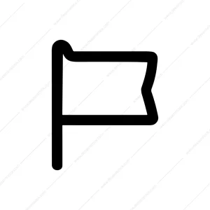 Simple Line Style Flag Symbol Shape Mark