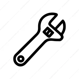Simple Outline Adjustable Wrench Tool Repair Symbol