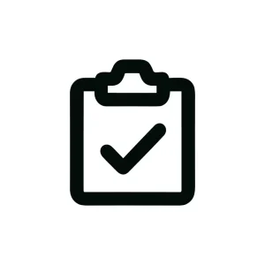 Simple Outline Clipboard Checkmark Approval Sign Icon