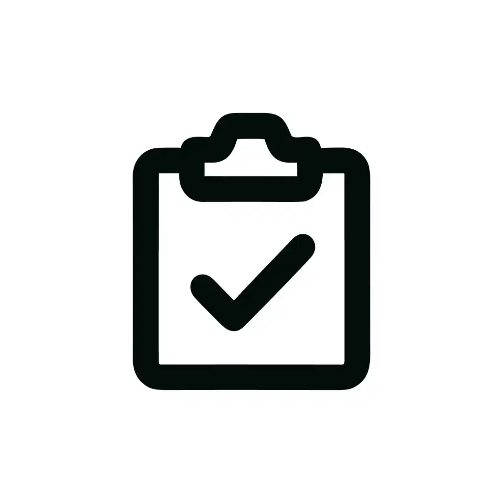 Simple Outline Clipboard Checkmark Approval Sign Icon