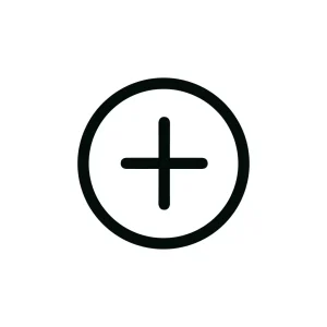 Simple Line Circle Plus Sign Symbol Graphic