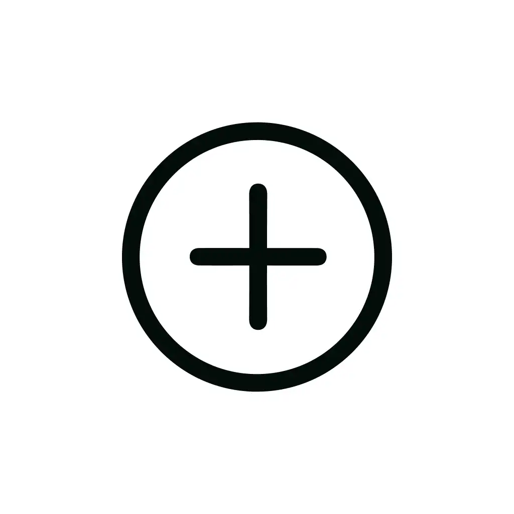 Simple Line Circle Plus Sign Symbol Graphic