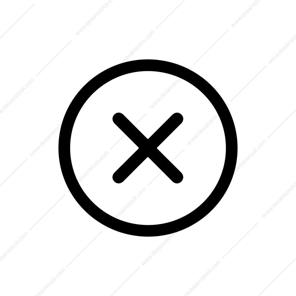 Simple Line Circle Crossmark Symbol Sign Icon