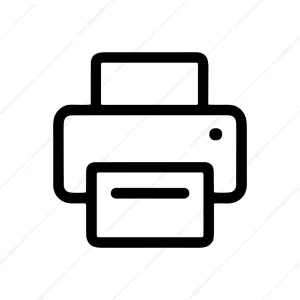 Simple Outline Style Printer Machine Icon Illustration