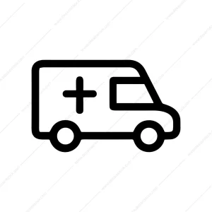 Outline Simple Ambulance Emergency Vehicle Transport Icon