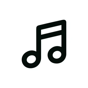 Minimalist Line Simple Eighth Note Musical Symbol Icon Graphic Design