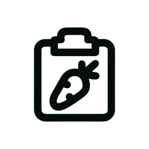 Outline Stroke Carrot On Clipboard Health Food Icon