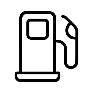 Simple Outline Fuel Station Icon, Automobile Transportation and Energy Concept