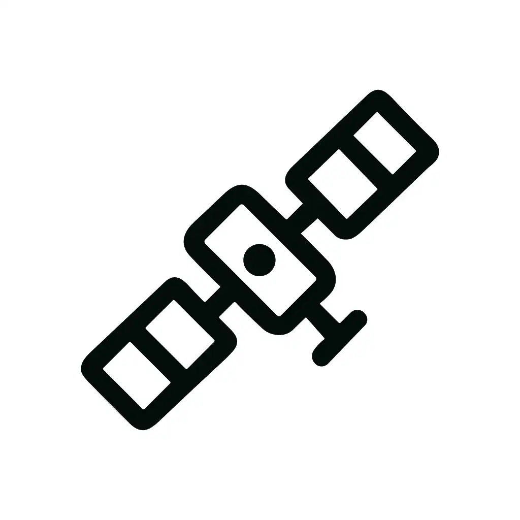 Bold Line Simple Satellite Communication Spacecraft Icon