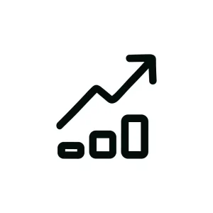 Simple Outline Rising Graph Chart Business Icon