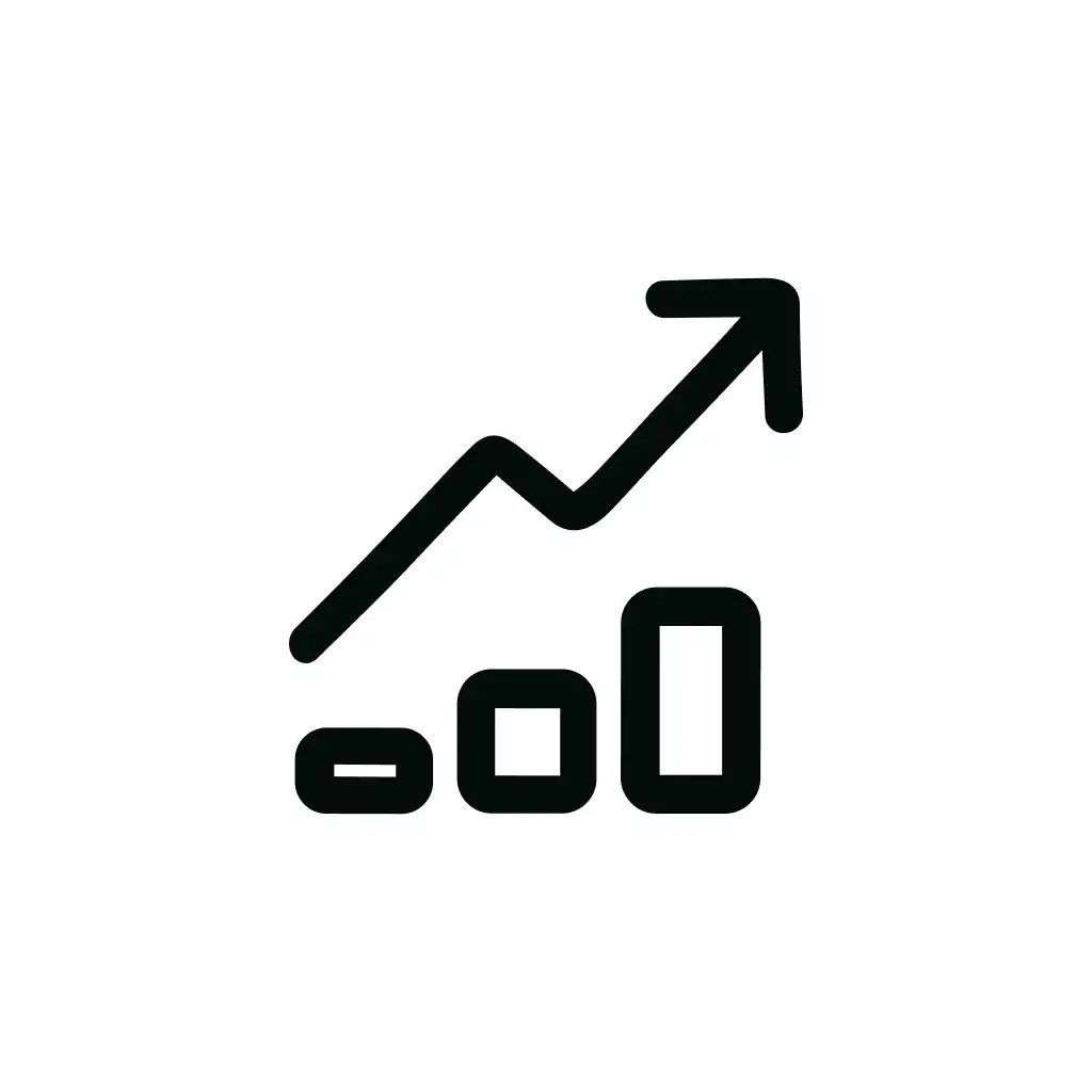 Simple Outline Rising Graph Chart Business Icon