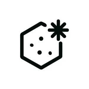 Minimalist Outline Asterisk Microorganism Hexagon Shape Icon