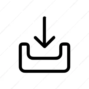 Outline Simple Download Arrow Box Graphic Element