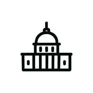 Outline Simple Capitol Building Symbol Place Landmark Icon