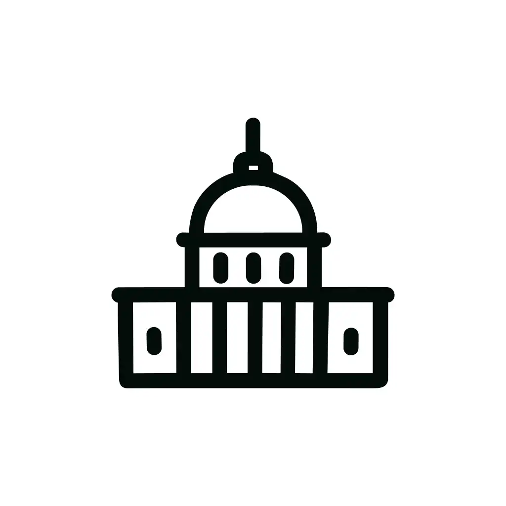 Outline Simple Capitol Building Symbol Place Landmark Icon