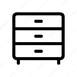 Outline Simple Nightstand Drawer Minimalist Interior Furniture Icon