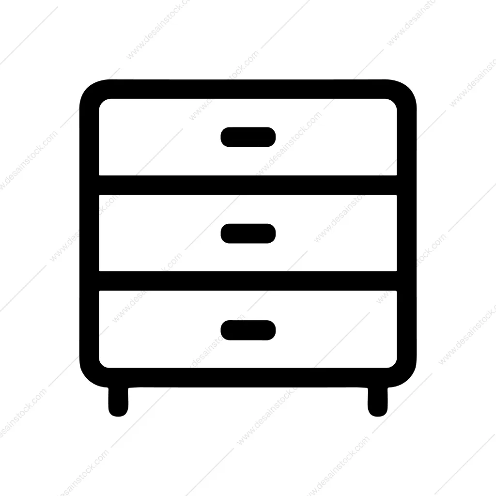 Outline Simple Nightstand Drawer Minimalist Interior Furniture Icon