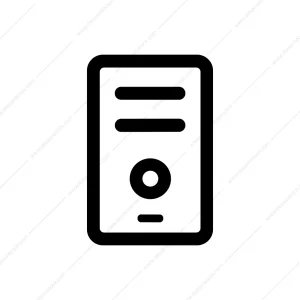 Simple Line Computer Desktop Case Outline Icon