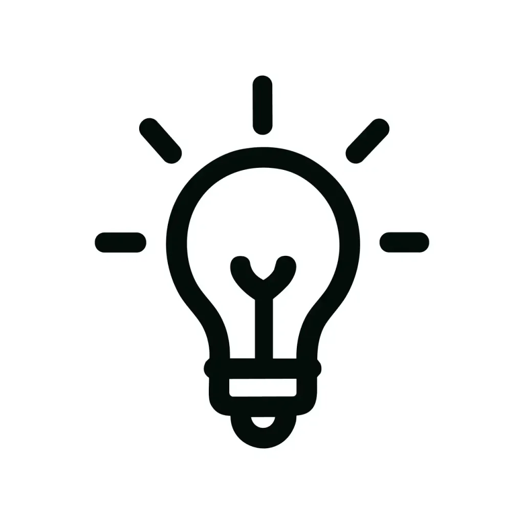 Minimalist Outline Lightbulb Idea Icon Sign Symbol Graphic Design