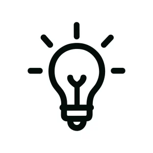 Minimalist Outline Lightbulb Idea Icon Sign Symbol Graphic Design