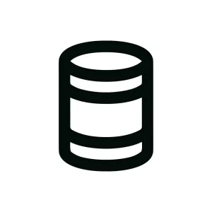 Minimalist Outline Database Storage Cylinder Symbol Icon